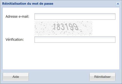 Réinitialisation du mot de passe