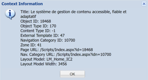 La fenêtre suivante s'affiche :