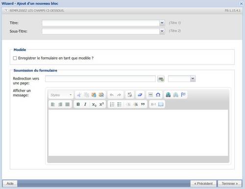 Soumission du formulaire