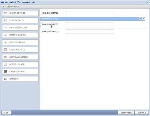 Déplacer les champs