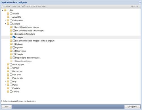 Duplication d'une catégorie