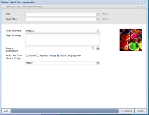 Action lors d'un clic sur l'image