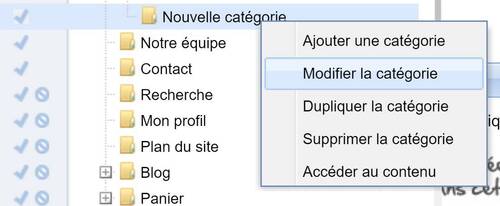Modifier une catégorie