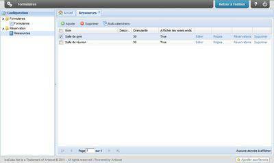 Types de réservation