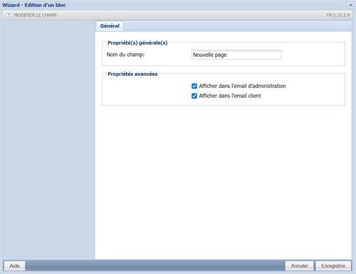 Personnalisation d'une "nouvelle" page