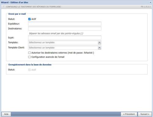 Action du formulaire