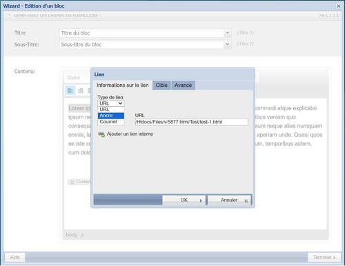 Transformer le lien en ancre dans le texte